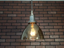 "Industrial Pendant -Raw Steel 6"" ""Smoked Glass Cone"" With Patented ""Huila Connector"