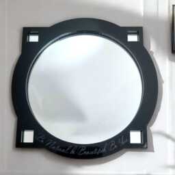 Art Deco Acrylic Mirror Square/Round Colored Frame, Custom Engraving - thumbnail 2