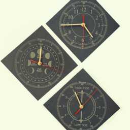 3 Part Laser Engraved Time, Tide & Moon Phase Slate Wall Clock 20cm X Each Diamond Format - thumbnail 2