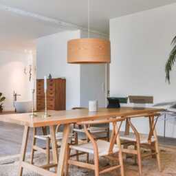 Oak Wood Pendant Light, Farmhouse Chandelier, Kitchen Island Light - thumbnail 2