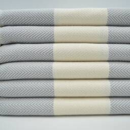 "Gray Towel, Zigzag Towel, Turkish Towel, 40""x70" - thumbnail 2