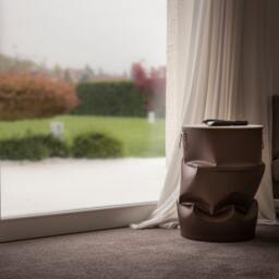 Small Table, Stand, Stool Made By Metal Crushed Industrial Drums. Fengshui Design