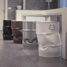Small Table, Stand, Stool Made By Metal Crushed Industrial Drums. Fengshui Design - thumbnail 2