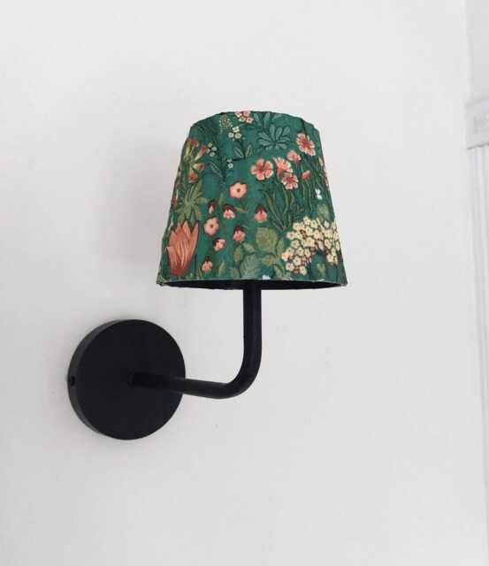Beautiful Small Decoupaged Vintage Green Floral Usb Rechargeable Wall Light. No Wiring Needed - image 1