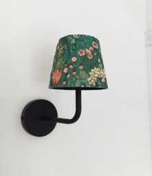 Beautiful Small Decoupaged Vintage Green Floral Usb Rechargeable Wall Light. No Wiring Needed - thumbnail 1