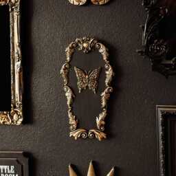 Ornate Butterfly in Coffin Wall Art/Handmade Gothic Home Decor Dark Academia Hanging Goth Entomology Plaque For Gallery - thumbnail 3