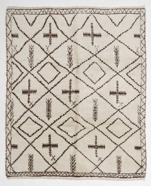Beige Beni Ourain Rug Large Art Deco Berber Rug - image 1