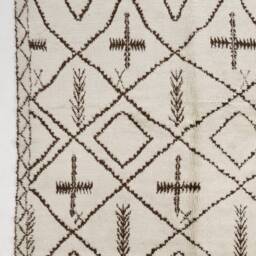 Beige Beni Ourain Rug Large Art Deco Berber Rug - thumbnail 4