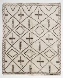 Beige Beni Ourain Rug Large Art Deco Berber Rug - thumbnail 1