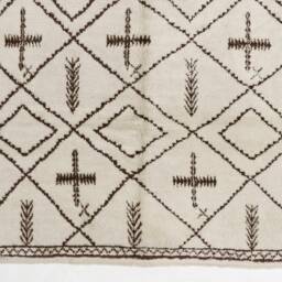 Beige Beni Ourain Rug Large Art Deco Berber Rug - thumbnail 2
