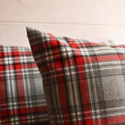 Gray & Red Tartan Print Pillow, Decorative Cushions, Matching Blankets, Pillows, Throw Christmas Pillow - thumbnail 3