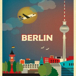 Berlin Vertical Skyline Art, Poster, City, Germany Travel Wall Decor, Loose Petals City Art Print E8-O-Ber - thumbnail 2