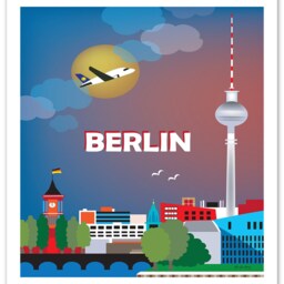Berlin Vertical Skyline Art, Poster, City, Germany Travel Wall Decor, Loose Petals City Art Print E8-O-Ber - thumbnail 3