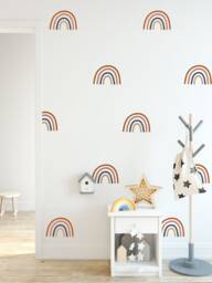 12 Multicolour Rainbow Wall Stickers - thumbnail 1
