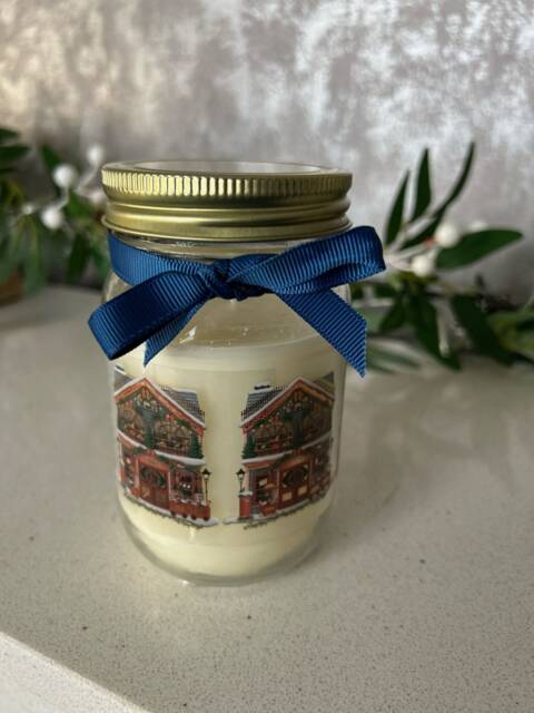 Christmas Candle Jar Spiced Apple & Cinnamon Scented Fragrance Xmas Dining Table Centerpiece Decoration Home Indoor Decor Tealight Gift Idea - image 1