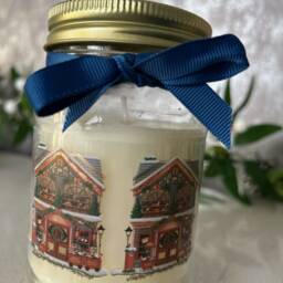 Christmas Candle Jar Spiced Apple & Cinnamon Scented Fragrance Xmas Dining Table Centerpiece Decoration Home Indoor Decor Tealight Gift Idea - thumbnail 2