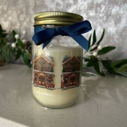 Christmas Candle Jar Spiced Apple & Cinnamon Scented Fragrance Xmas Dining Table Centerpiece Decoration Home Indoor Decor Tealight Gift Idea - thumbnail 3