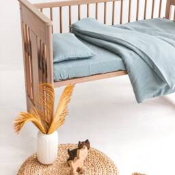 Linen Crib Bedding, Set With Duvet Cover 90130 cm/3650 Inches - thumbnail 2