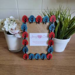 Colourful Wooden Tree Button Photo Frame 4 X 6 Inches - thumbnail 2