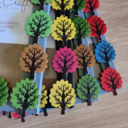 Colourful Wooden Tree Button Photo Frame 4 X 6 Inches - thumbnail 1