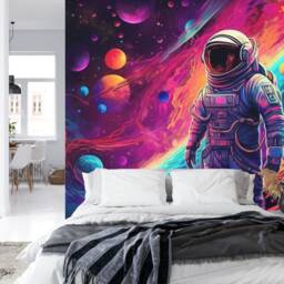 Psychedelic Universe Space Mural, Kids Room Decor, Peel & Stick Wallpaper - thumbnail 2