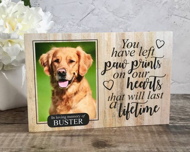 Dog Memorial, Memorial Gift, Pet Frame, Plaque, Photo Picture Paw - image 1