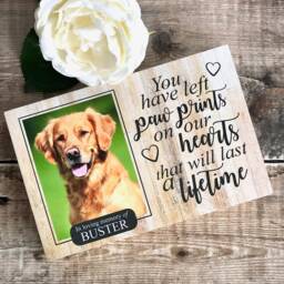 Dog Memorial, Memorial Gift, Pet Frame, Plaque, Photo Picture Paw - thumbnail 3