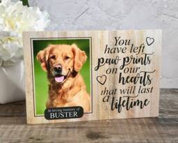 Dog Memorial, Memorial Gift, Pet Frame, Plaque, Photo Picture Paw - thumbnail 1