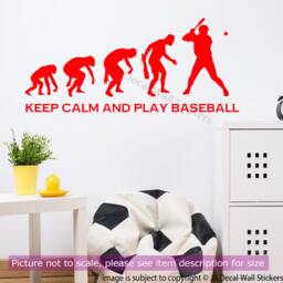 Baseball Evolution Vinyl Wall Decal Keep Calm & Play - thumbnail 3