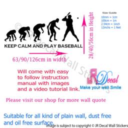 Baseball Evolution Vinyl Wall Decal Keep Calm & Play - thumbnail 4