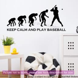 Baseball Evolution Vinyl Wall Decal Keep Calm & Play - thumbnail 2