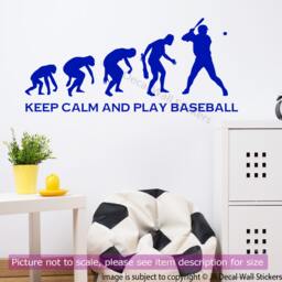 Baseball Evolution Vinyl Wall Decal Keep Calm & Play - thumbnail 1