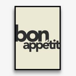Kitchen Dining Wall Art Prints Posters Pictures Bon App??tit Contemporary Typography Bold/Frame Not Included - thumbnail 2