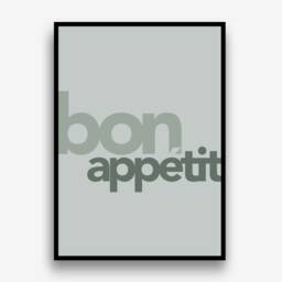 Kitchen Dining Wall Art Prints Posters Pictures Bon App??tit Contemporary Typography Bold/Frame Not Included - thumbnail 3