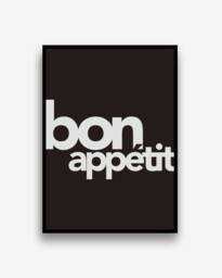 Kitchen Dining Wall Art Prints Posters Pictures Bon App??tit Contemporary Typography Bold/Frame Not Included - thumbnail 1