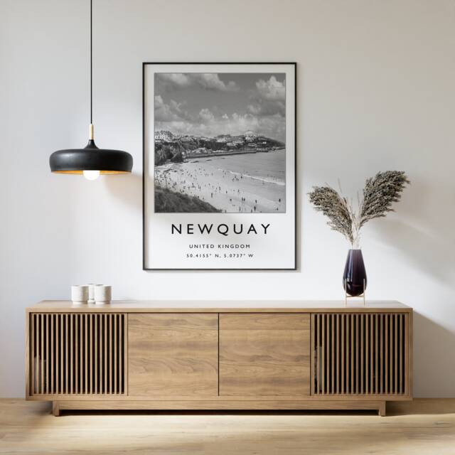 Newquay Cornwall Travel Poster Minimalist Seaside Art Print - image 1