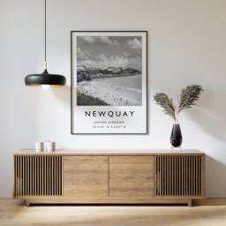 Newquay Cornwall Travel Poster Minimalist Seaside Art Print - thumbnail 1