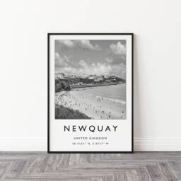 Newquay Cornwall Travel Poster Minimalist Seaside Art Print - thumbnail 3