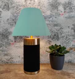 Light Mint Green Empire Lampshade in Velvet, Conical Tapered Lamp Shade