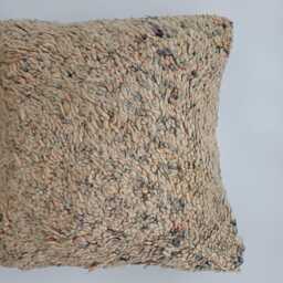 Moroccan Wool Cushion Cover, Handmade Berber Pillow, Multicoloured Vintage Rug Cushion, Tribal Throw 20''x20''/53x50 cm - thumbnail 2