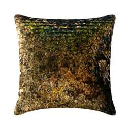 "Decorative Gold Bed Pillow Cover 24""x24""/26""x26" - thumbnail 1