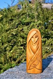 Eir Statue, Norse Goddess, Wooden Norse God Viking Asatru, Gods, Pagan - thumbnail 1