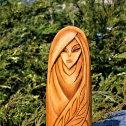 Eir Statue, Norse Goddess, Wooden Norse God Viking Asatru, Gods, Pagan - thumbnail 3