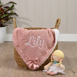 Personalised Bow Baby Swaddle Wrap - 7 Blanket Colours Choose Font & Embroidery Colour. Optional Gift Box. Soft Cable Knit