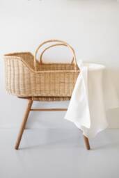Cloud White Organic Muslin Baby Swaddle Blanket - thumbnail 1