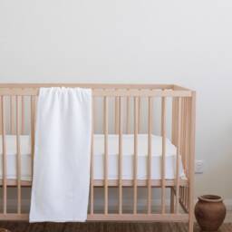 Cloud White Organic Muslin Baby Swaddle Blanket - thumbnail 2