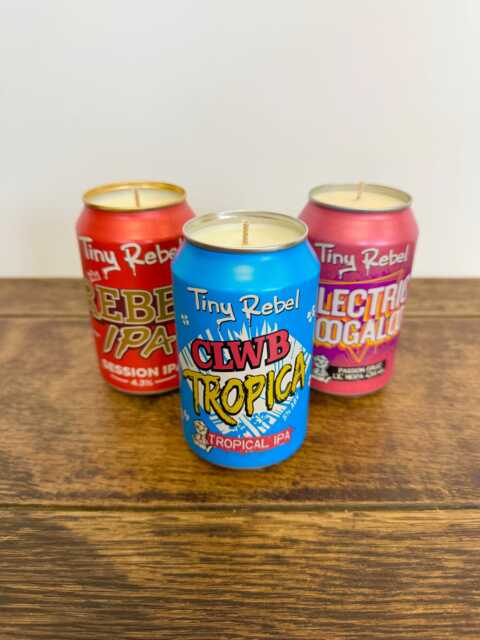 Tiny Rebel Beer Can Candle - Scented Soy Wax Clwb Tropica Easy Livin Cali Pale - image 1