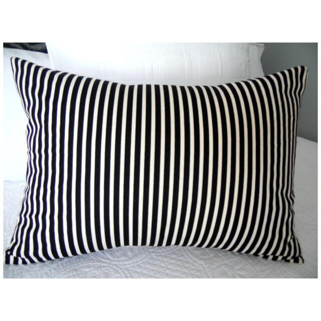 stripes.black.natural.pillow Covers.slip Covers.modern.farmhouse.mancave.unisex Pillow Covers.black & Natural Slip Covers.halloween Decor - image 1