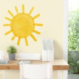 Large Watercolor Sun - Fabric Wall Decal Color Story Mej - thumbnail 3