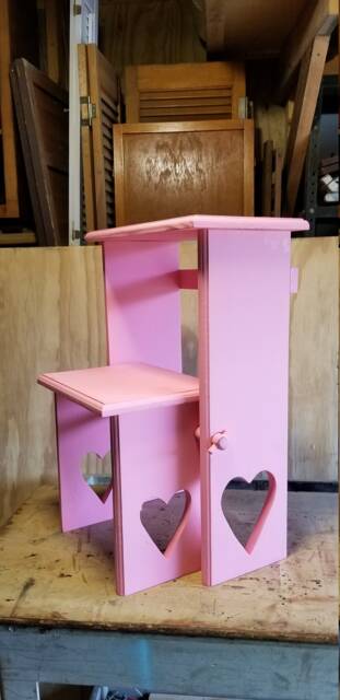 Folding Step Stool , Plant Stand, Angel Silhouette , Heart, Etc. On Legs, Custom Ordering - image 1